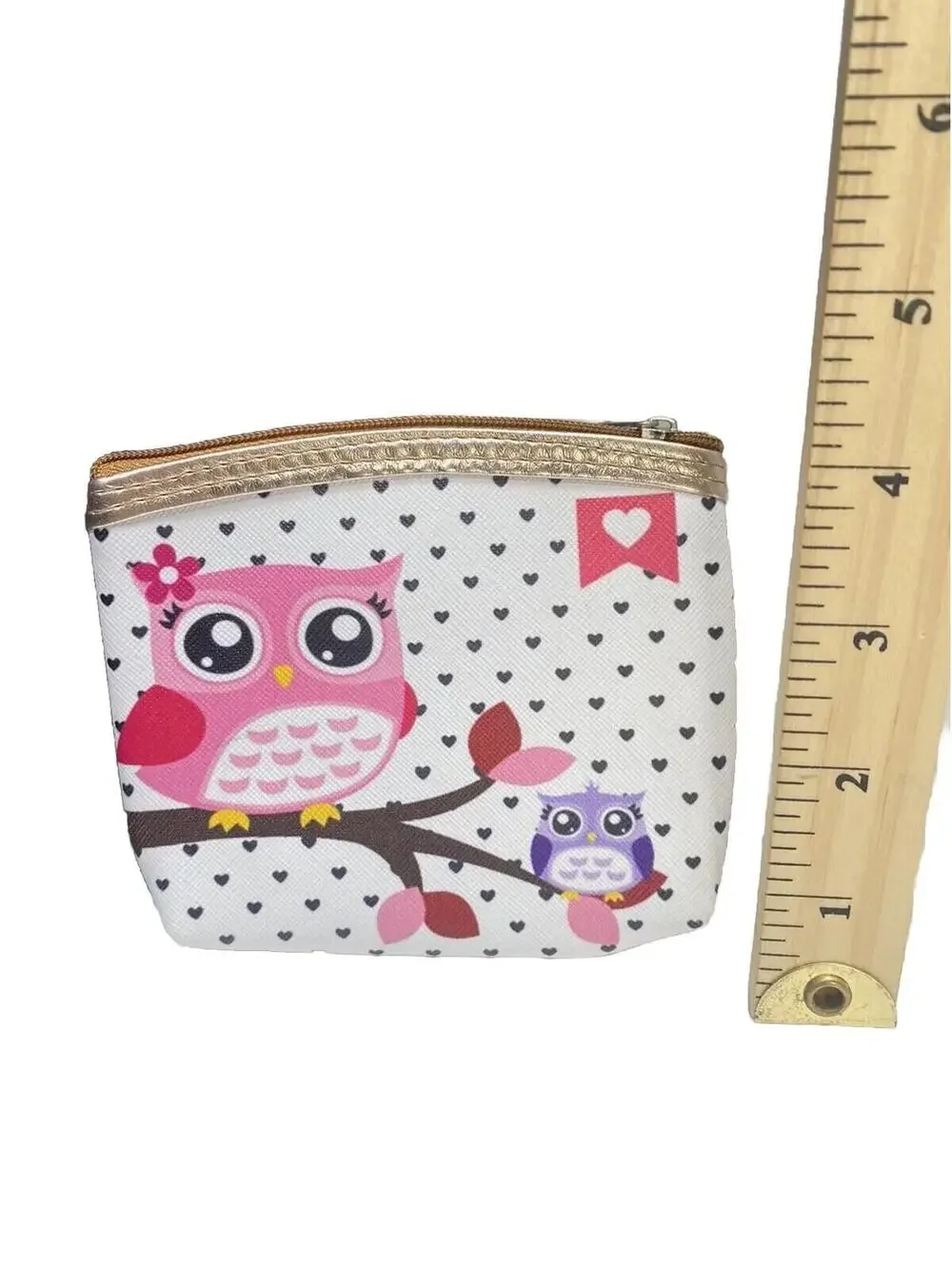 Owl Coin Wallet Compact Stylish Everyday Change Purse Zipper Pouch New